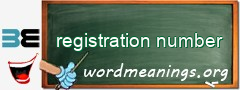 WordMeaning blackboard for registration number